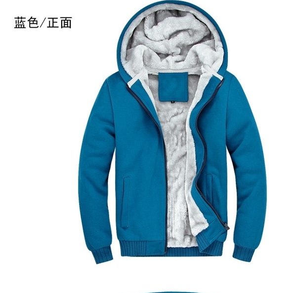 壹凡秋冬季新款男士连帽卫衣加绒加厚休闲韩版学生外套开衫潮