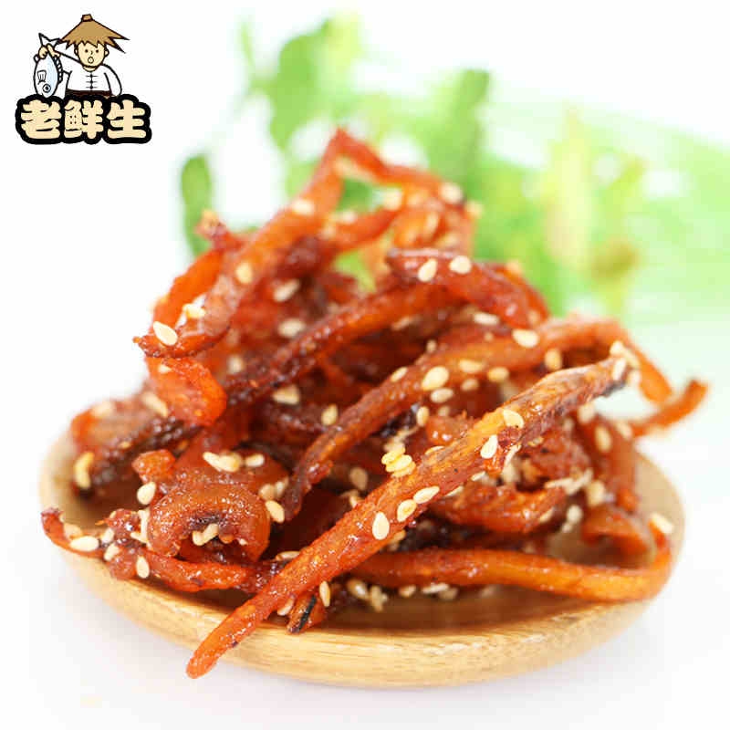 芝麻蜜汁香辣鳗鱼丝500g 日式海鲜零食香辣味烤鳗鱼条干